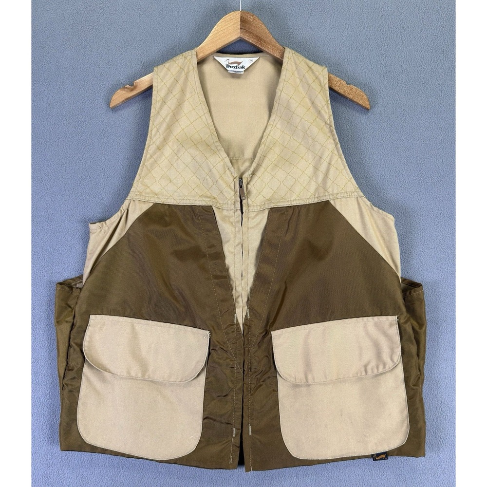 Duxbak Vest Mens‎ Medium Brown Tan Upland Game Hunting Outdoor Vintage 70s